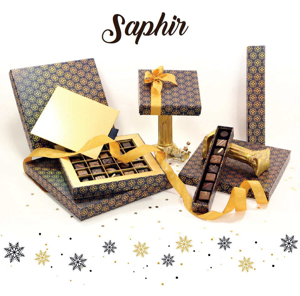 Collection Saphir - Boites de chocolats pour cadeaux d'affaire entreprise - Cadeau et Chocolat.com